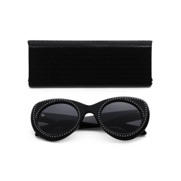 ALAIA Black/Grey 51mm Cat Eye Sunglasses display picture 1